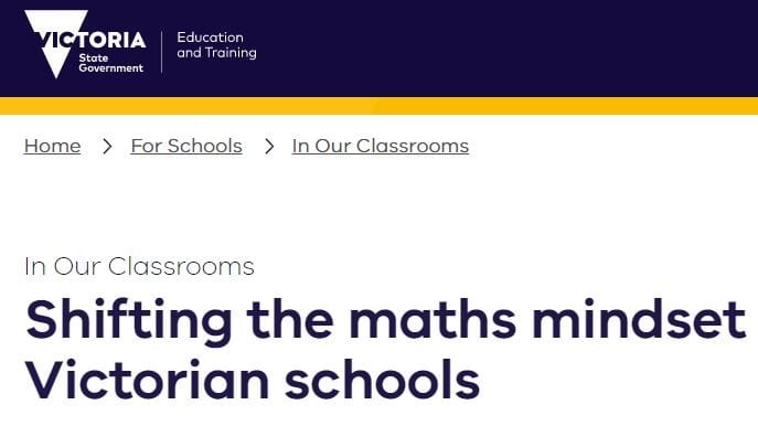 Shifting the Maths Mindset in Victorian schools