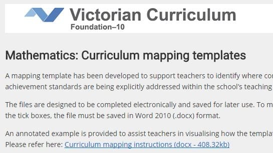 Mathematics: Curriculum Mapping Templates