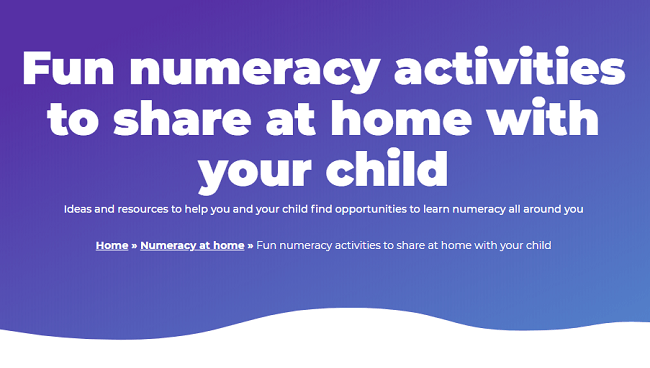 Fun numeracy activities to share at home with your child