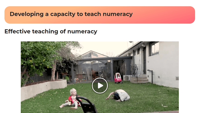 Developing a capacity to teach numeracy