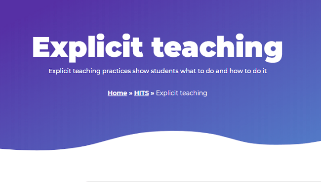 Explicit teaching